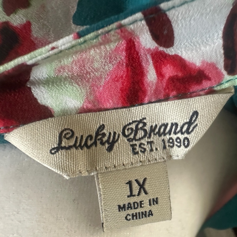 Lucky‎ Brand Floral Blouse Womens Plus 1X - Picture 6 of 6